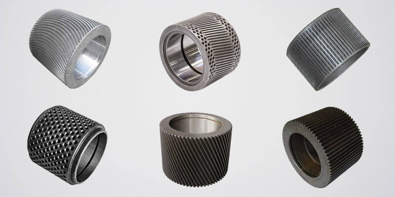 a picture of six types of pellet mill roller shells