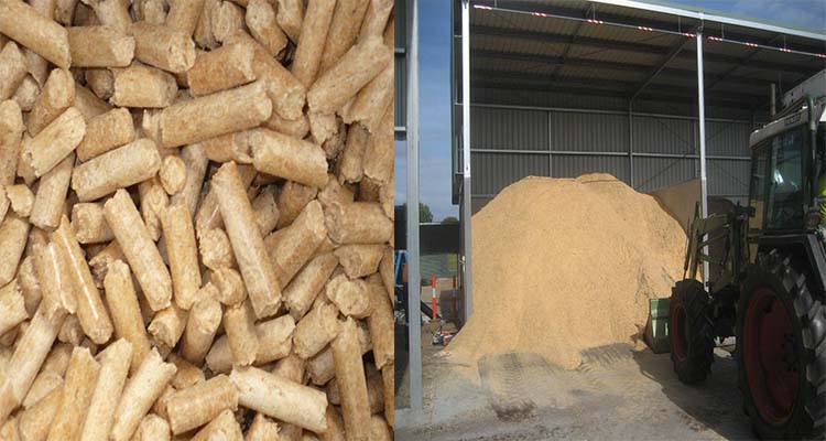 stored sawdust and pellets in Australia