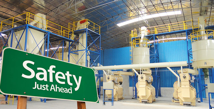 a picture of pellet plant safety sign