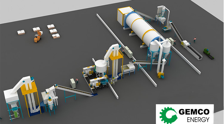 A bagasse pellet plant design process flow chart