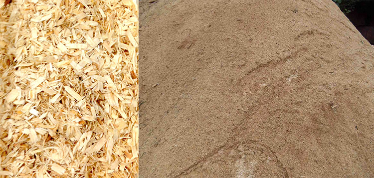 a picture of wood shavings after grinding