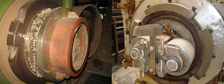 a picture of pellet mill internal structure