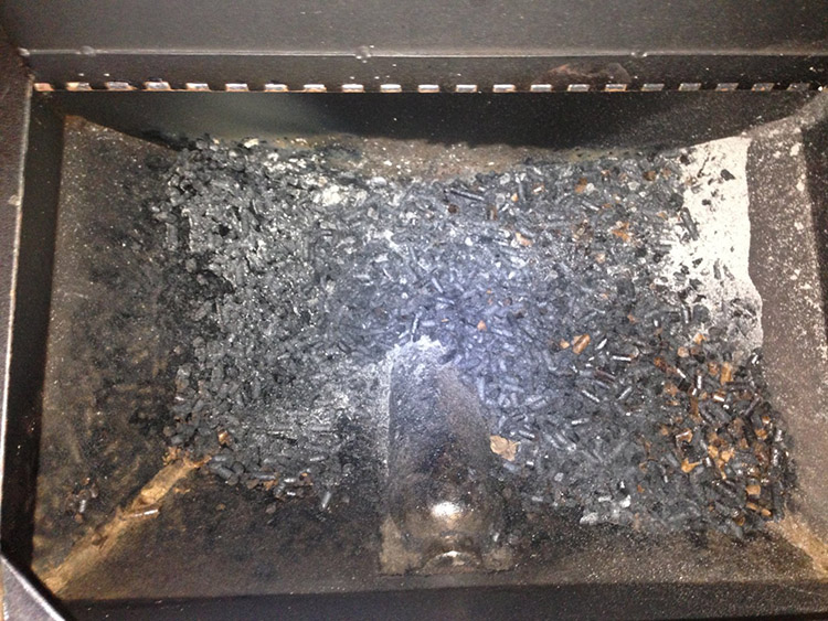 a picture of biomass pellet combustion residues