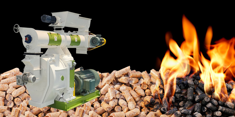 ring die pellet machine and pellet burning