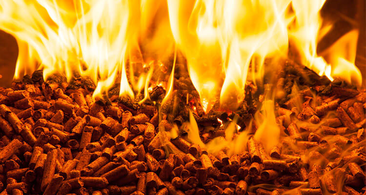 a picture of wood pellet combustion performance