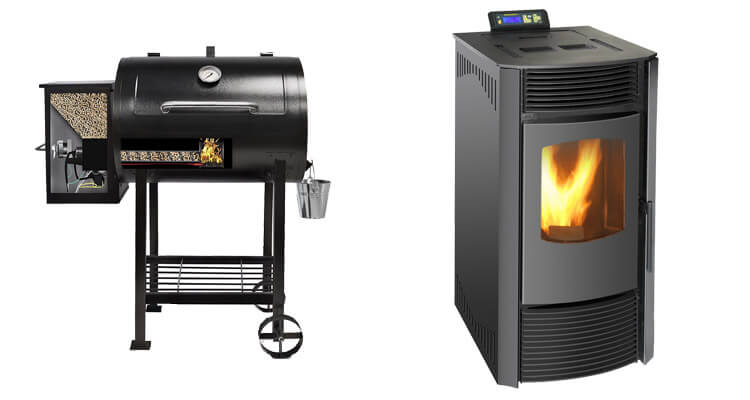 a picture of pellet grill and pellet stove